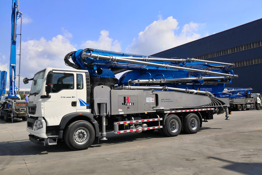 Construction operation process of concrete pump truck